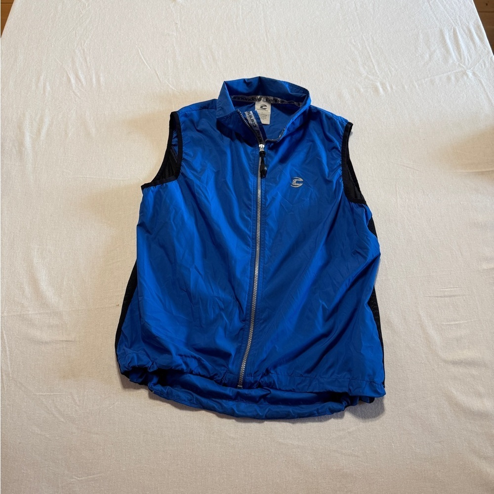 Cannondale‎ Vented Full Zip Size Large Blue and Black Sleeveless Cycling Vest